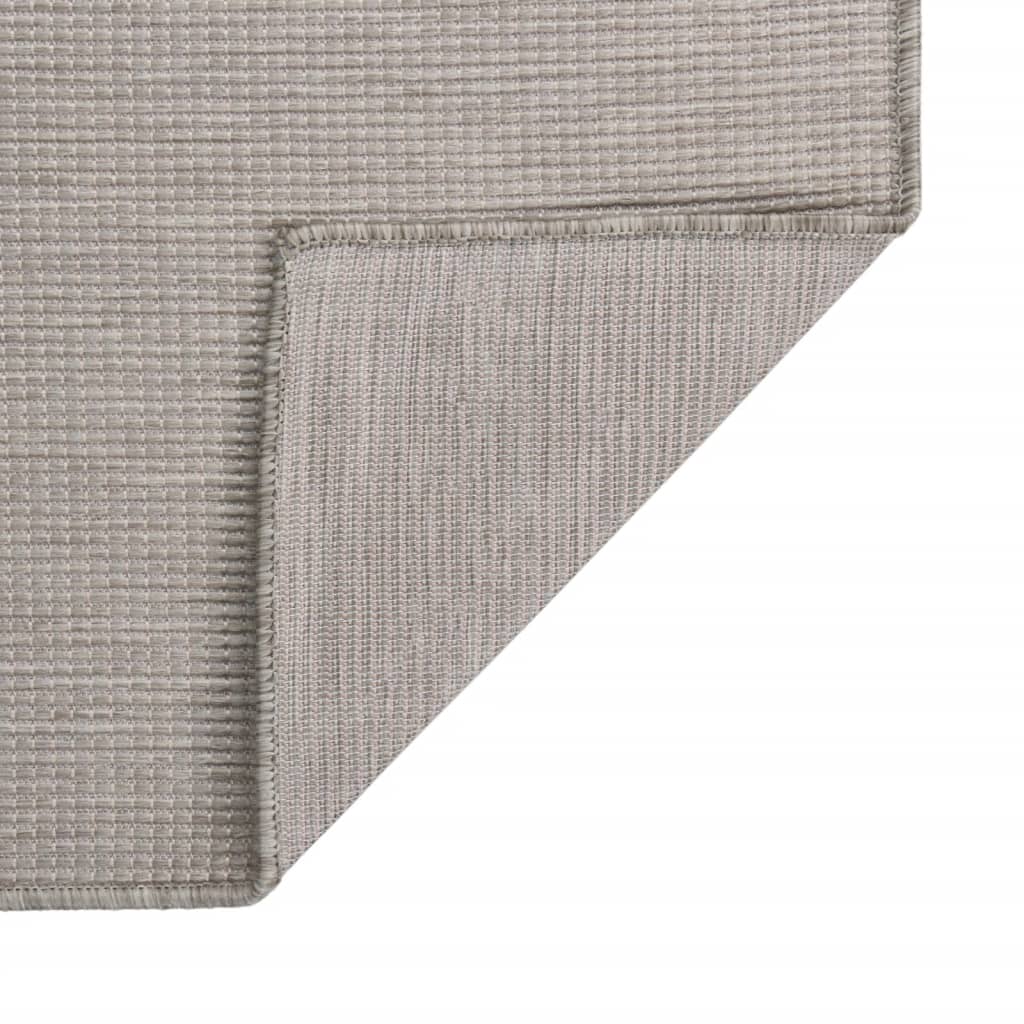 Outdoor carpet flat weave 120x170 cm taupe