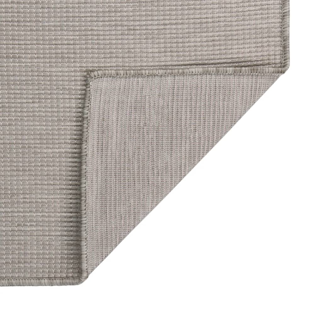 Outdoor carpet flat weave 140x200 cm taupe