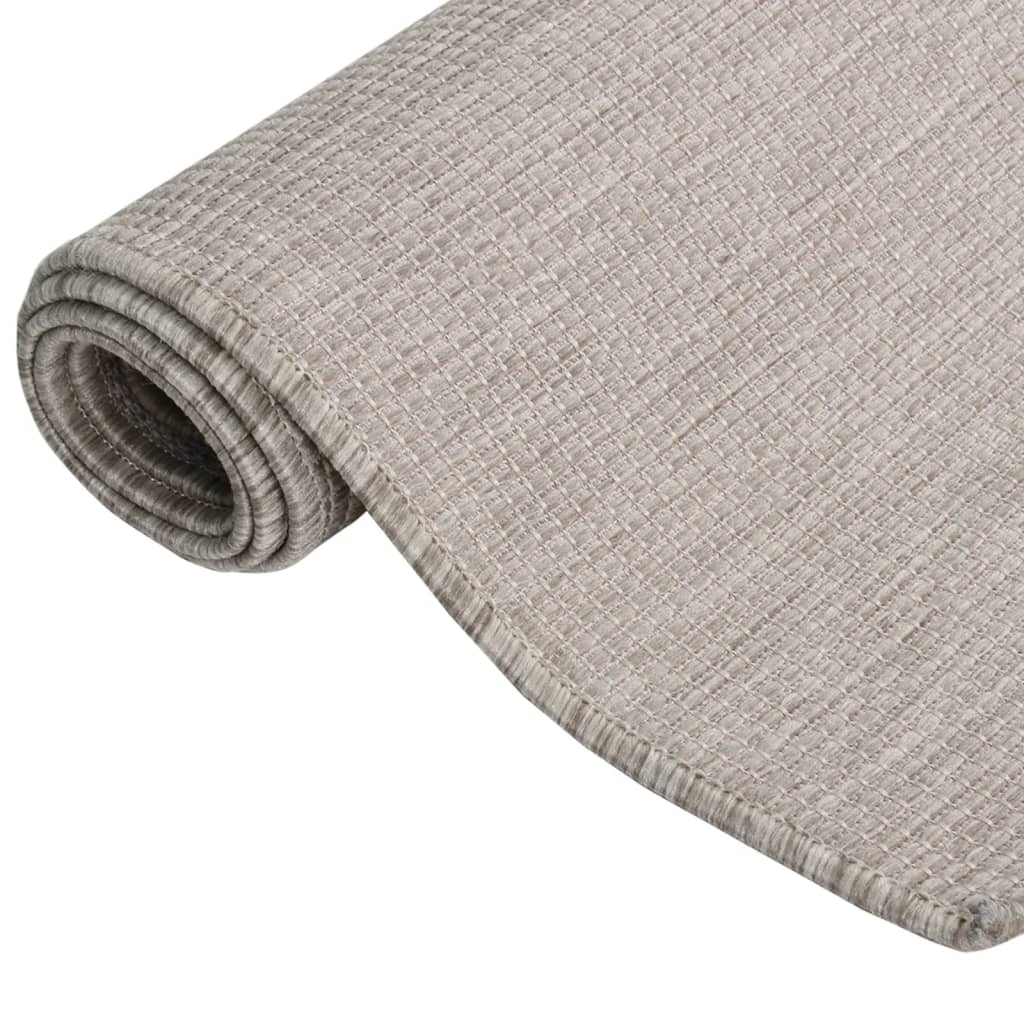 Outdoor carpet flat weave 200x280 cm taupe