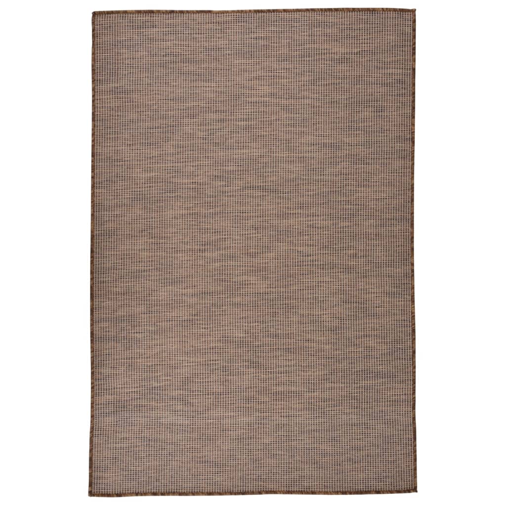 Outdoor carpet flat weave 120x170 cm brown