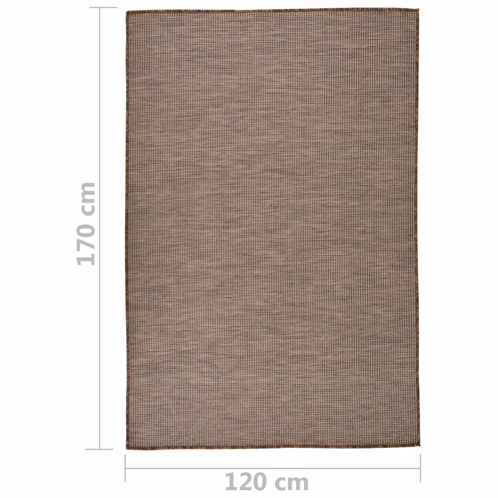 Outdoor carpet flat weave 120x170 cm brown