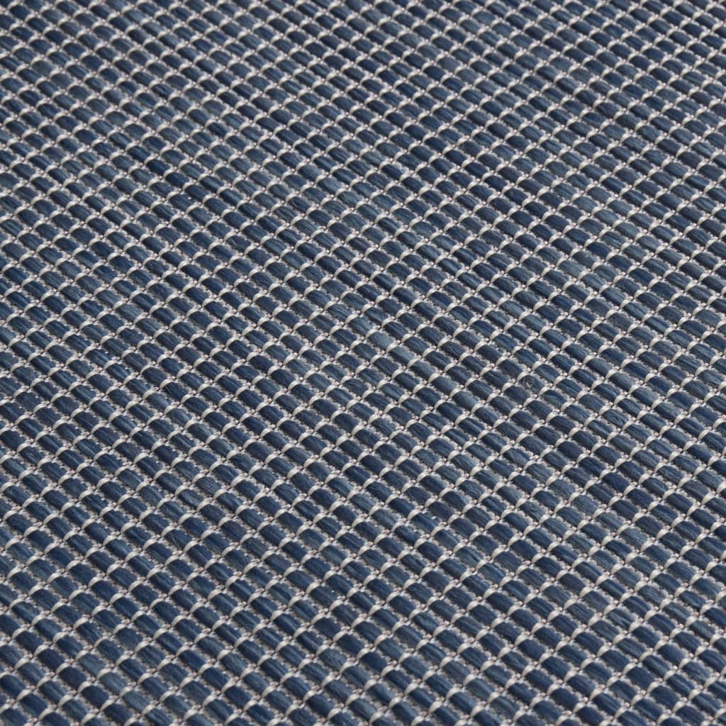 Outdoor carpet flat weave 100x200 cm blue