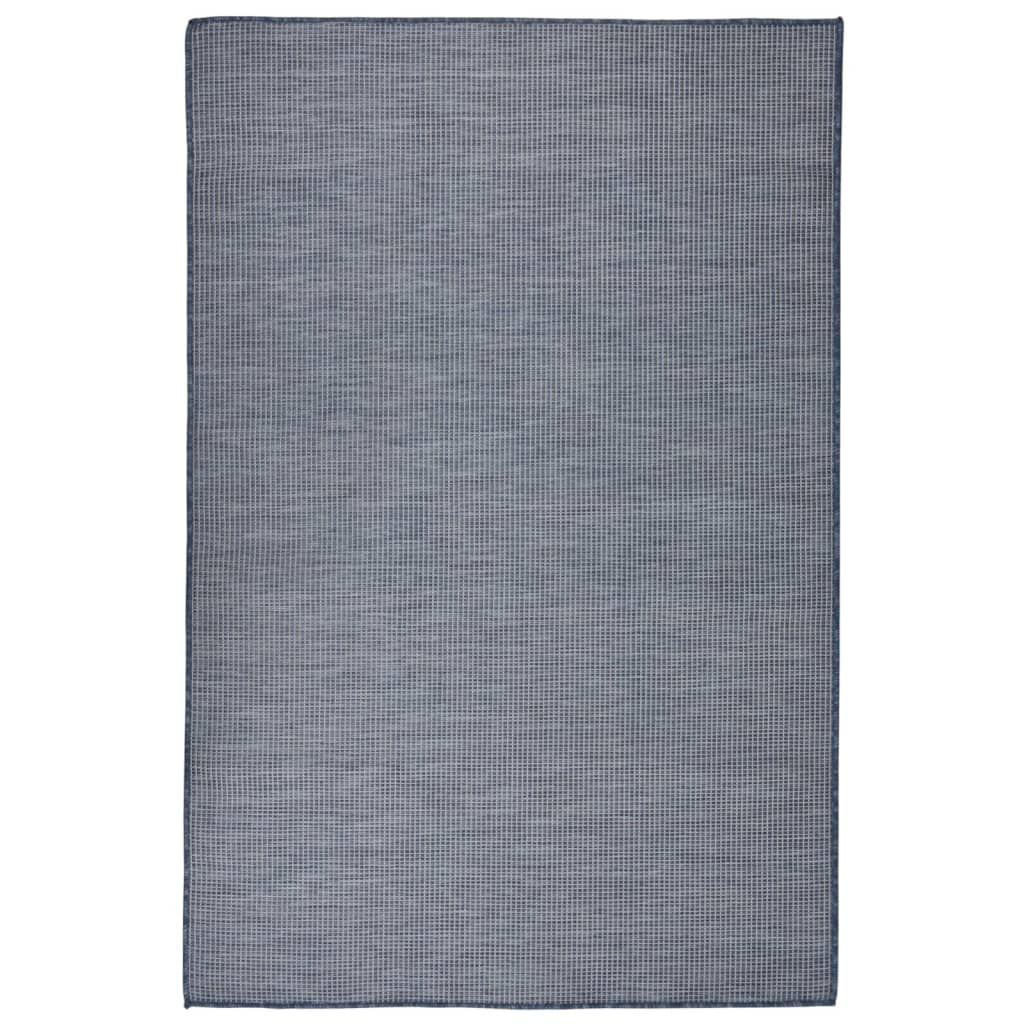 Outdoor rug flat weave 120x170 cm blue