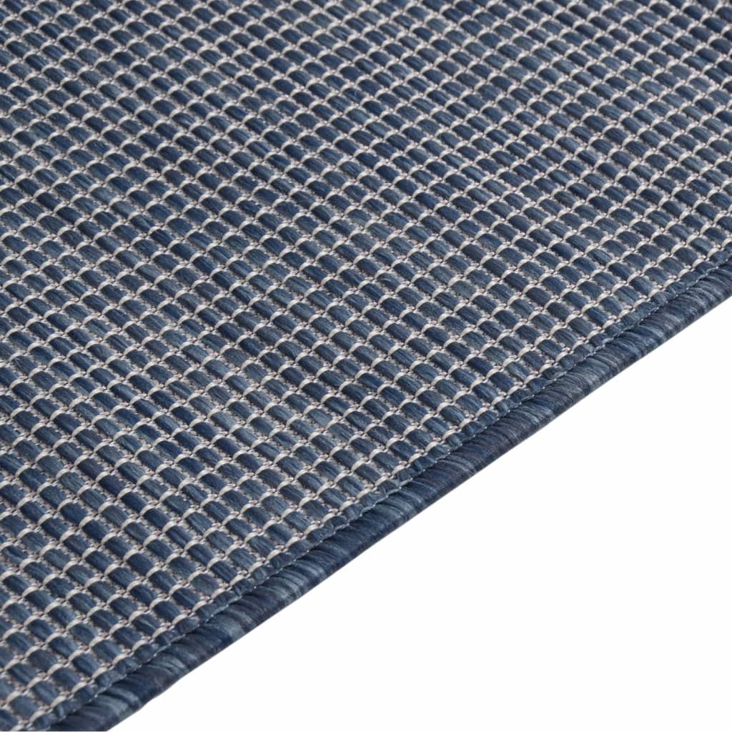 Outdoor rug flat weave 120x170 cm blue