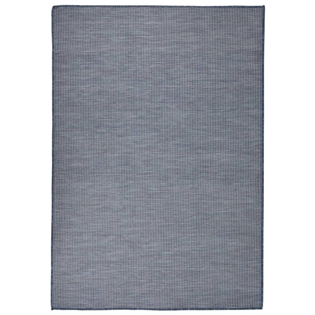 Outdoor rug flat weave 140x200 cm blue