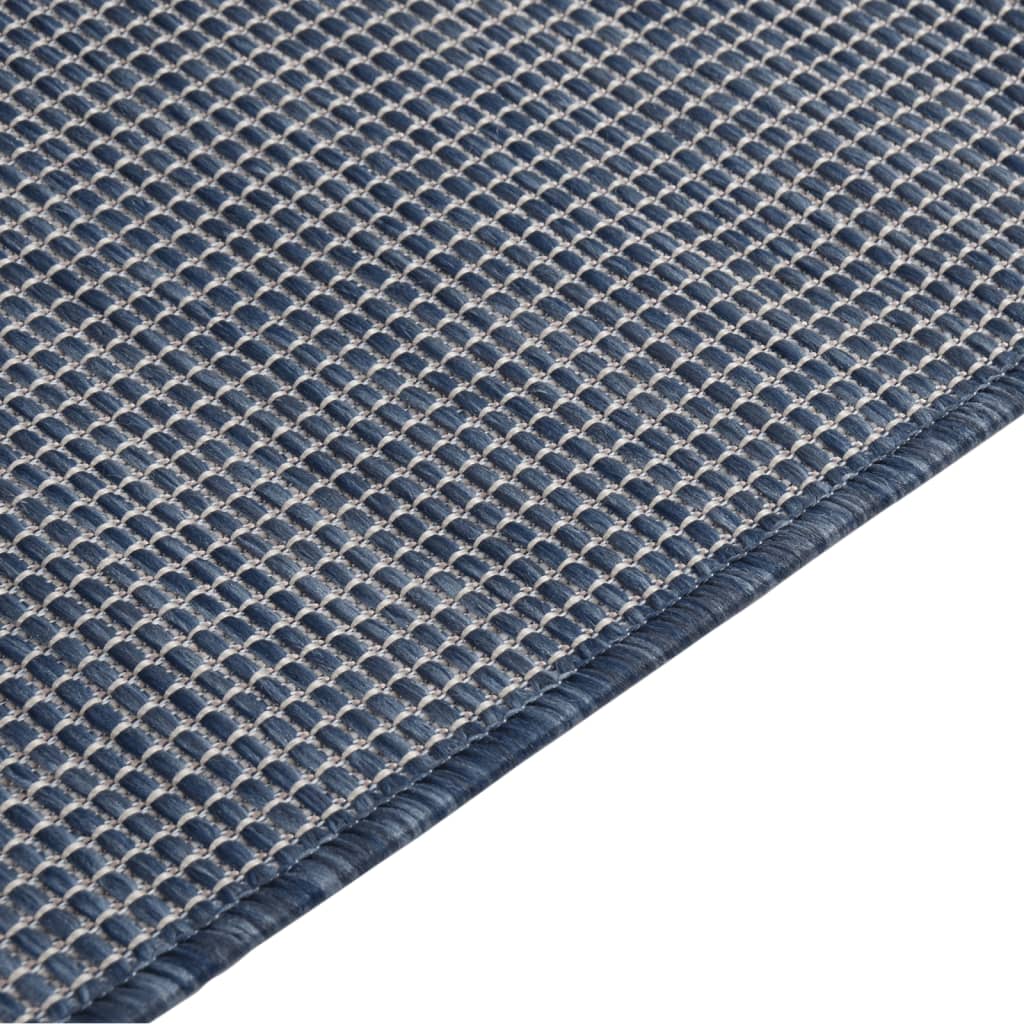 Outdoor rug flat weave 160x230 cm blue