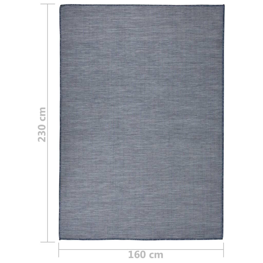 Outdoor rug flat weave 160x230 cm blue
