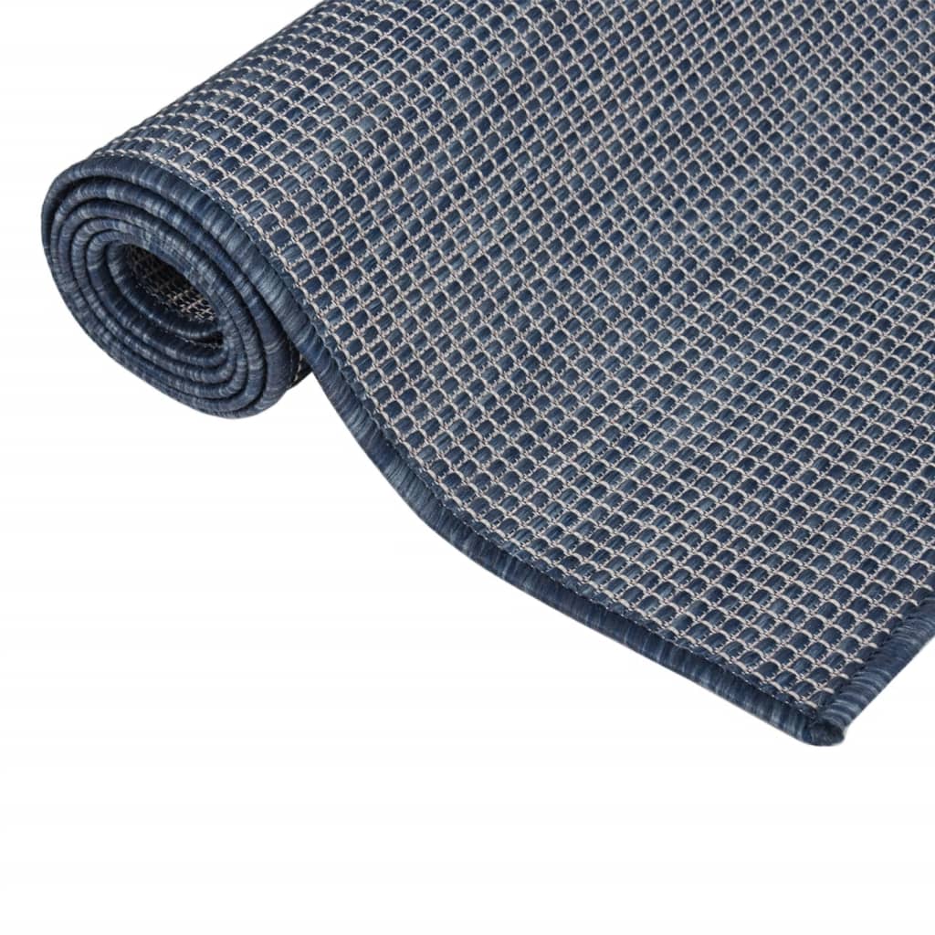 Outdoor carpet flat weave 200x280 cm blue