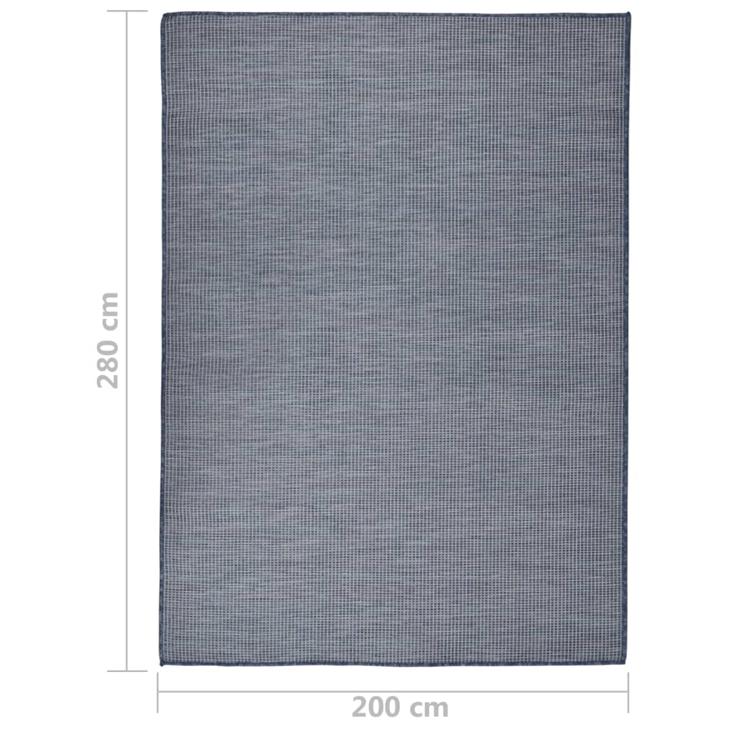 Outdoor carpet flat weave 200x280 cm blue