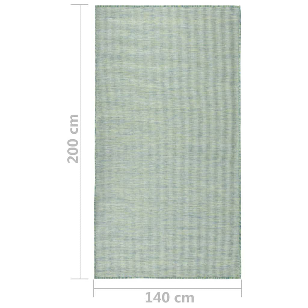 Outdoor carpet flat weave 140x200 cm turquoise