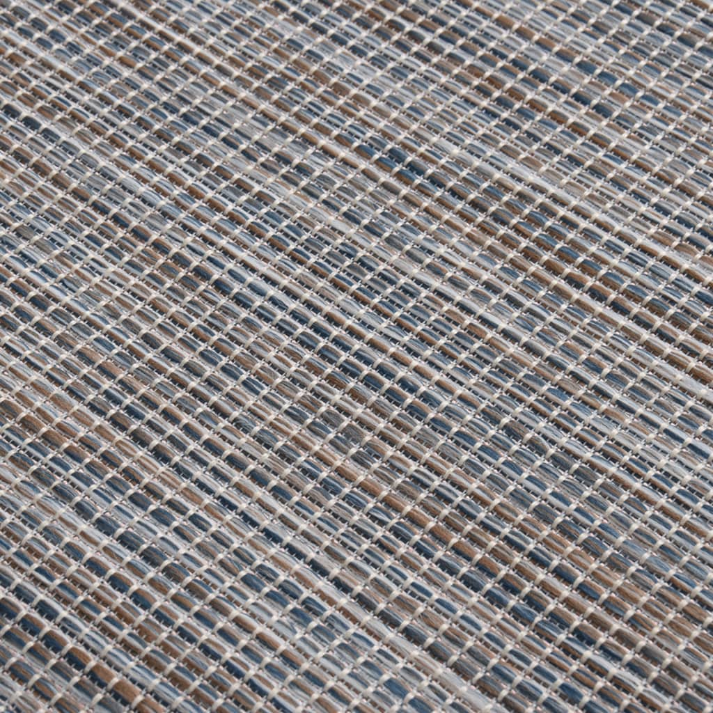 Outdoor-Teppich Flachgewebe 140x200 cm Braun und Schwarz
