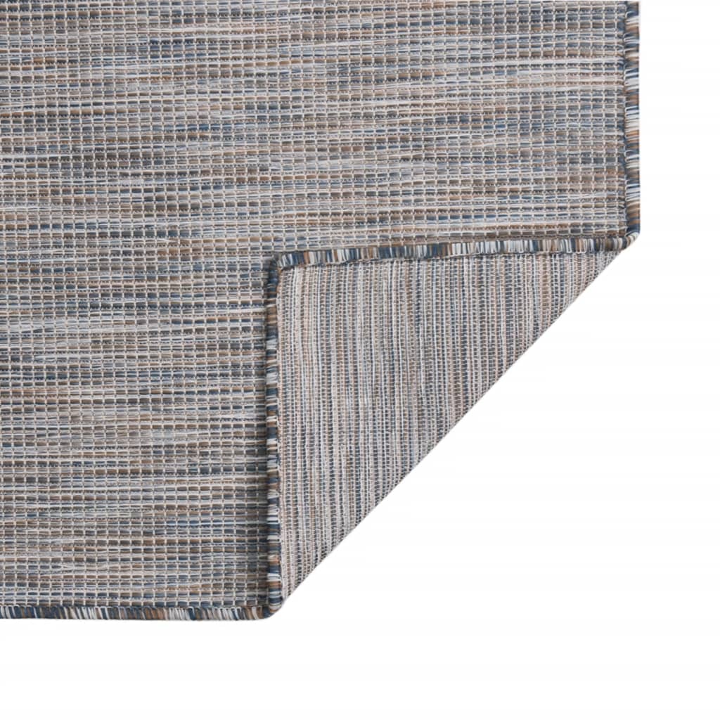 Outdoor rug flat weave 160x230 cm brown and black