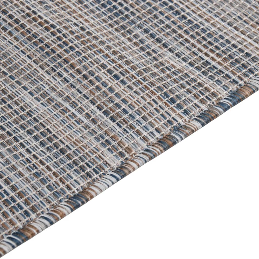 Outdoor-Teppich Flachgewebe 200x280 cm Braun und Blau