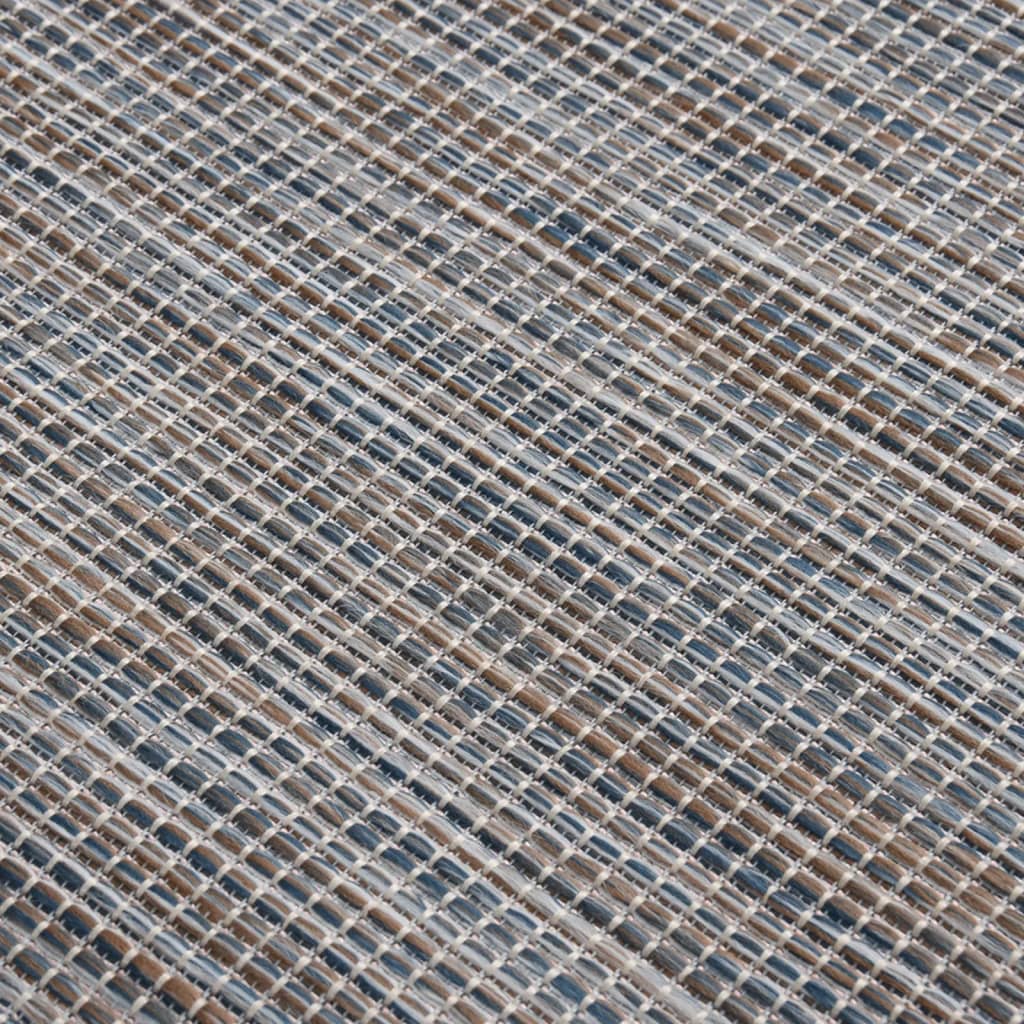 Outdoor-Teppich Flachgewebe 200x280 cm Braun und Blau