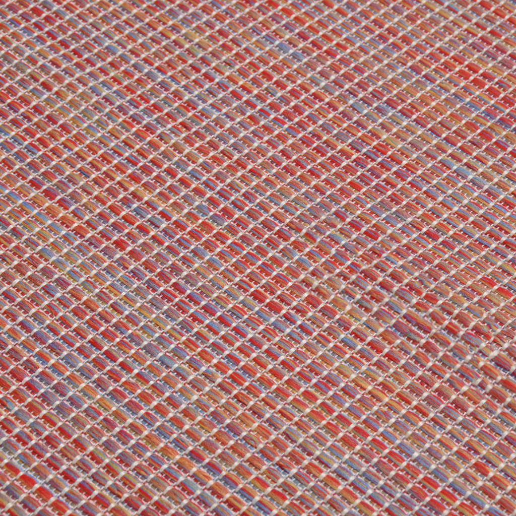 Outdoor carpet flat weave 80x150 cm red