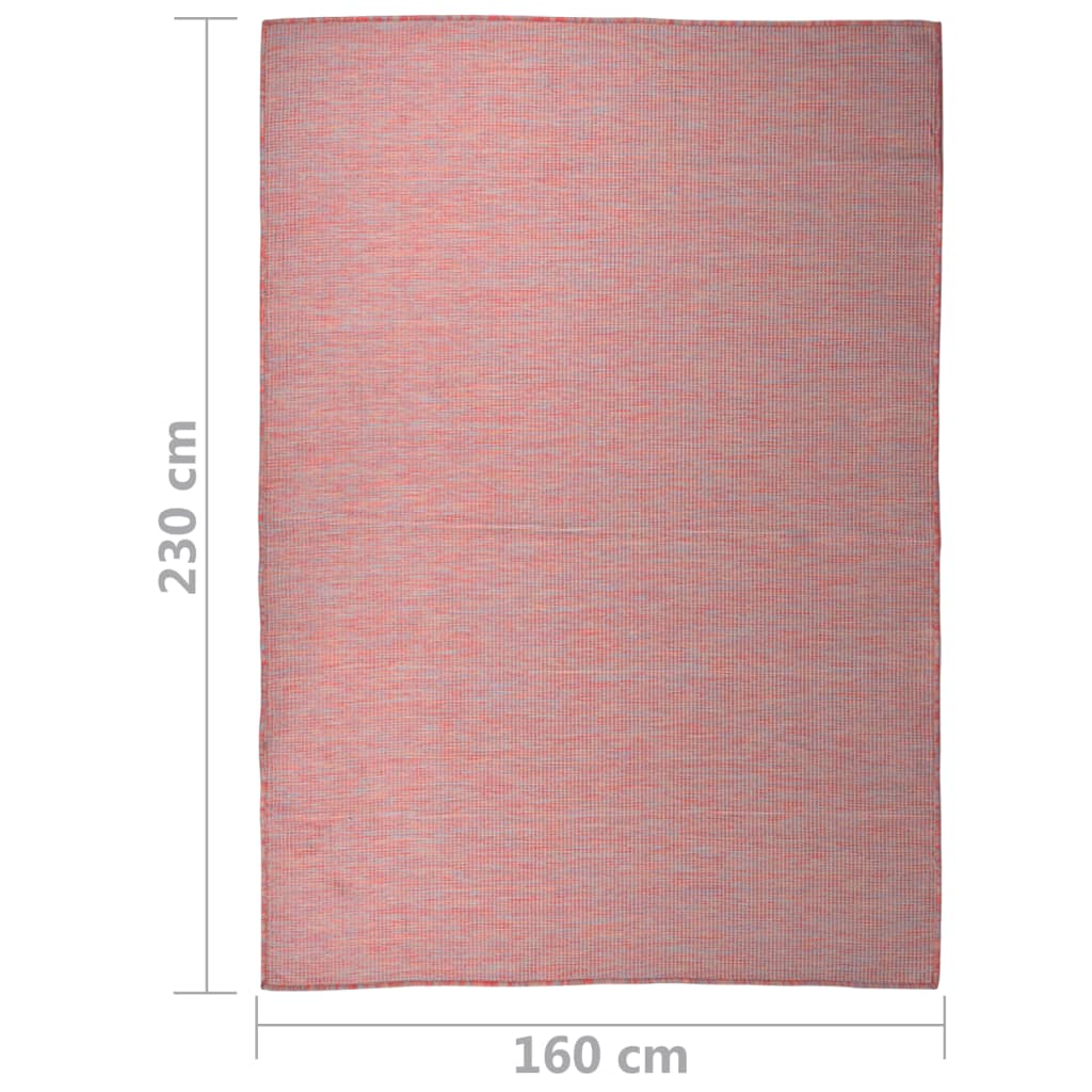 Outdoor carpet flat weave 160x230 cm red