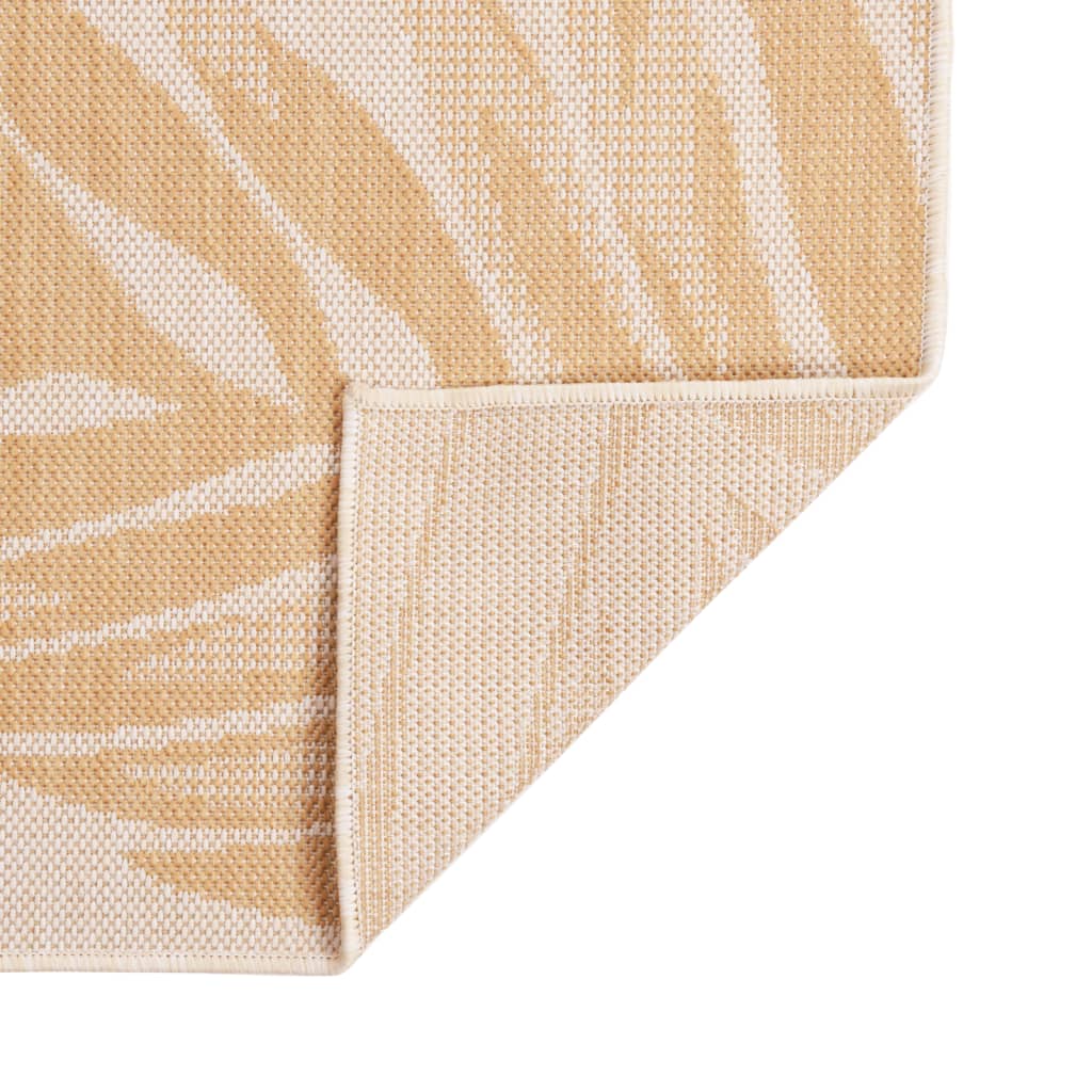 Outdoor carpet flat weave 80x150 cm leaf pattern