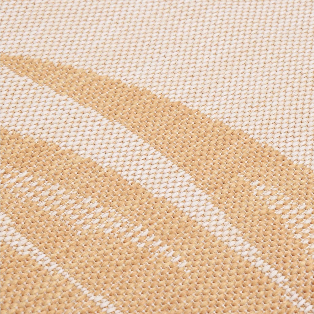 Outdoor carpet flat weave 80x150 cm leaf pattern