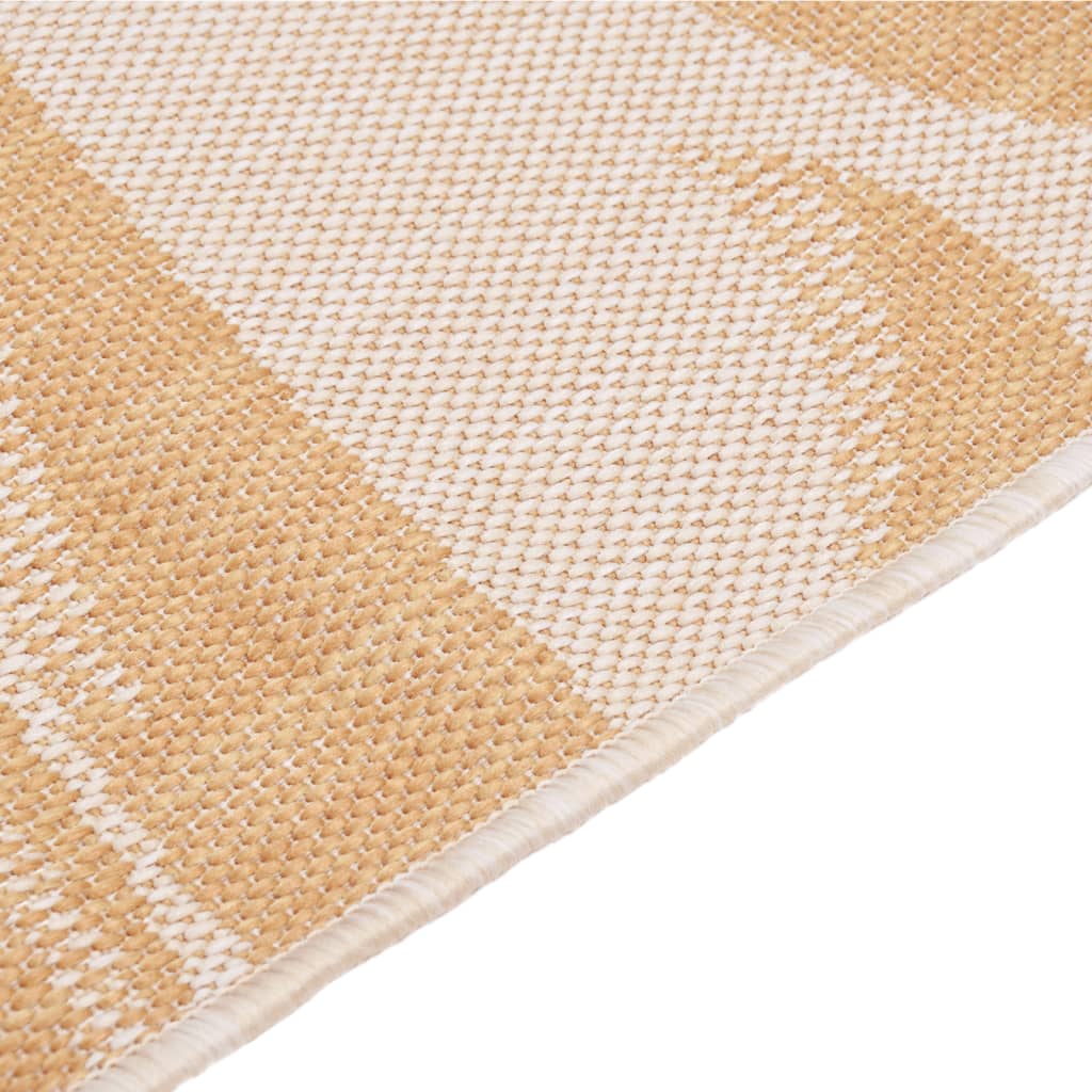 Outdoor carpet flat weave 120x170 cm leaf pattern