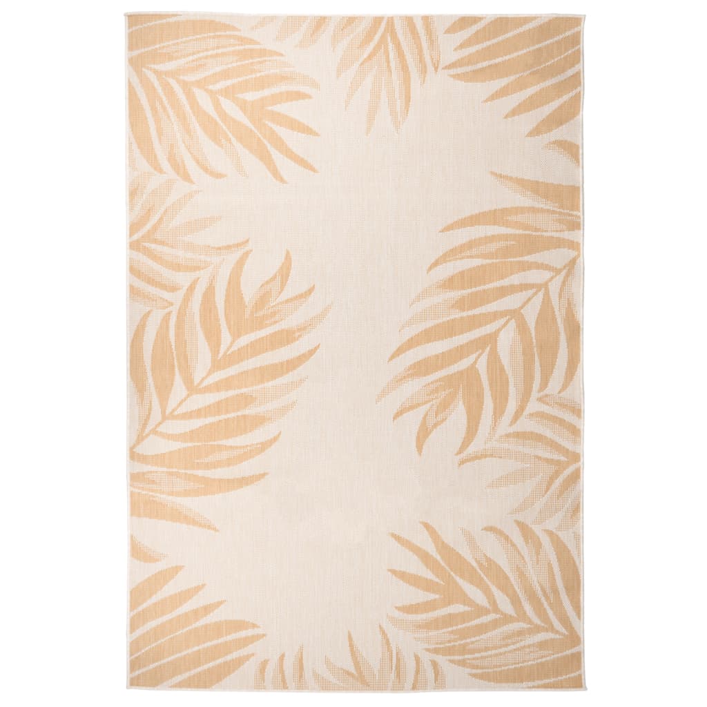 Outdoor carpet flat weave 160x230 cm leaf pattern