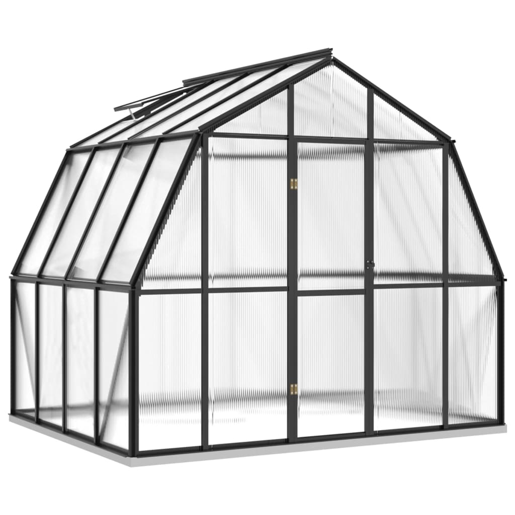 Greenhouse with foundation frame anthracite 6.43 m² aluminum