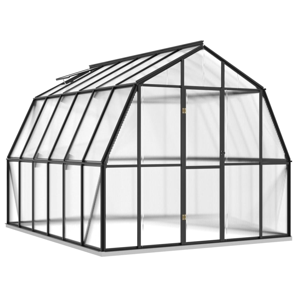 Greenhouse with foundation frame anthracite 9.53 m² aluminum
