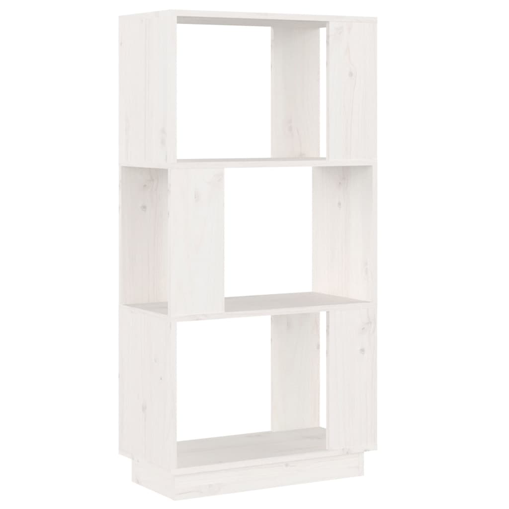 Bookcase/room divider white 51x25x101 cm solid pine wood