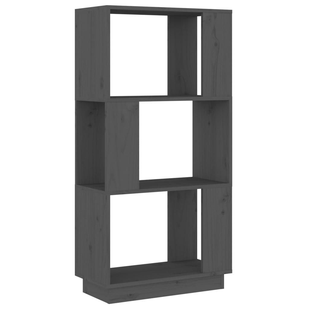 Bookcase/room divider gray 51x25x101 cm solid pine wood