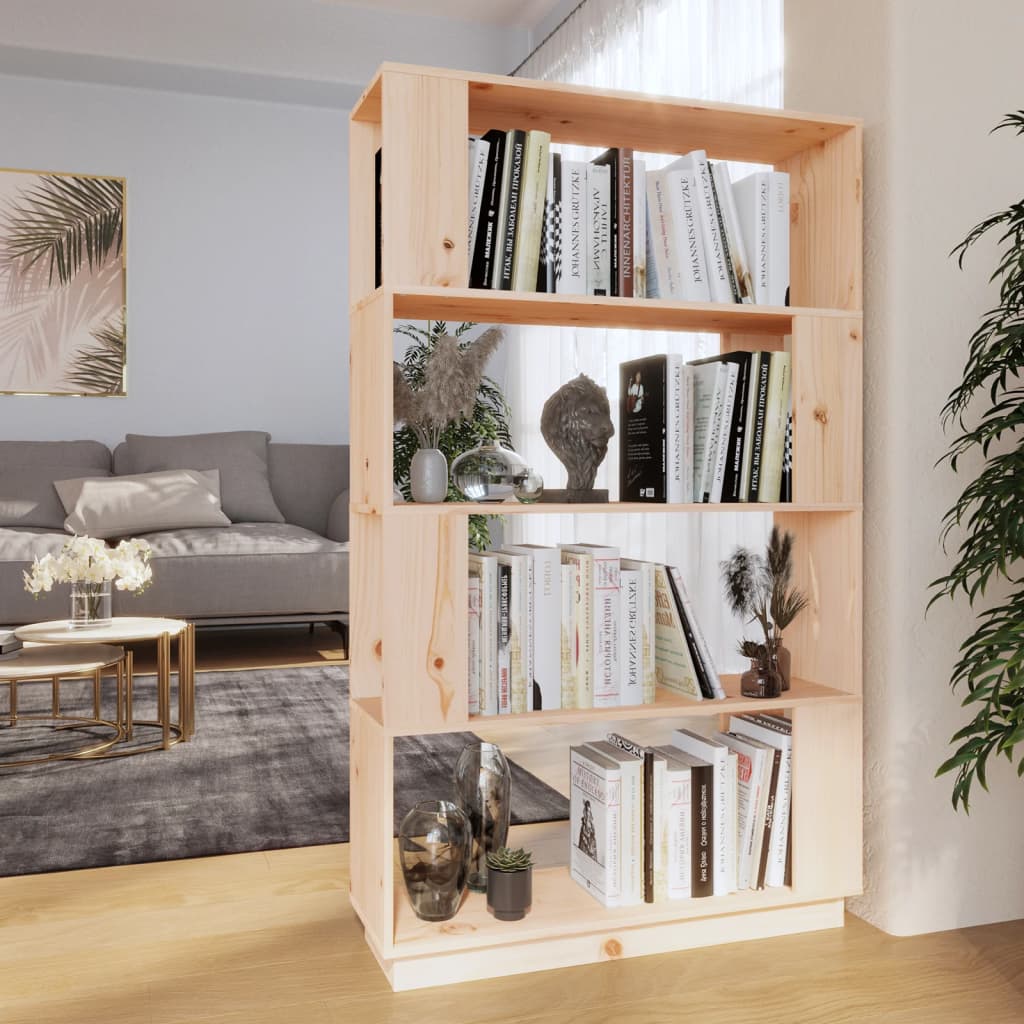 Bookcase/room divider 80x25x132 cm solid pine wood