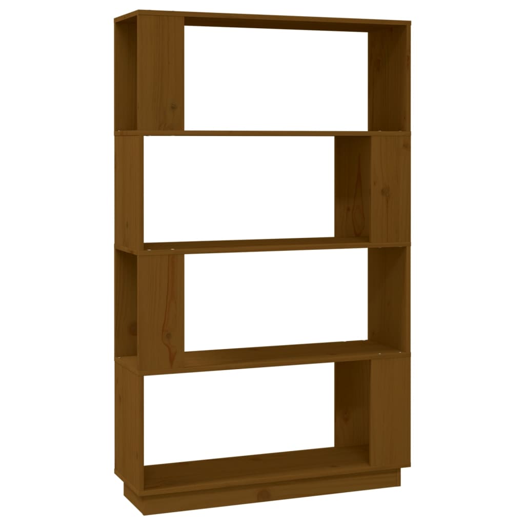 Bookcase/room divider honey brown 80x25x132 cm solid wood