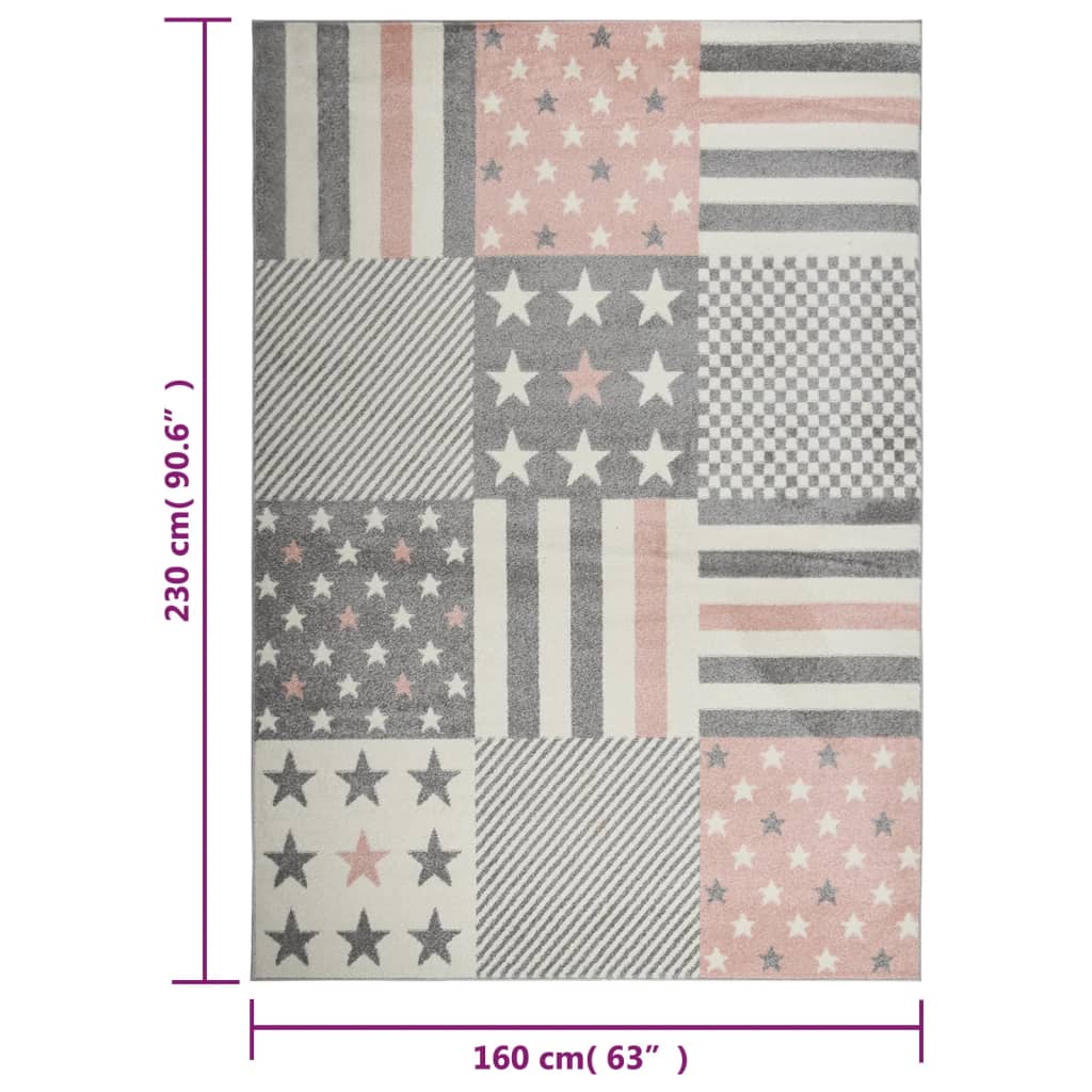 Children's carpet 160x230 cm star pattern pink