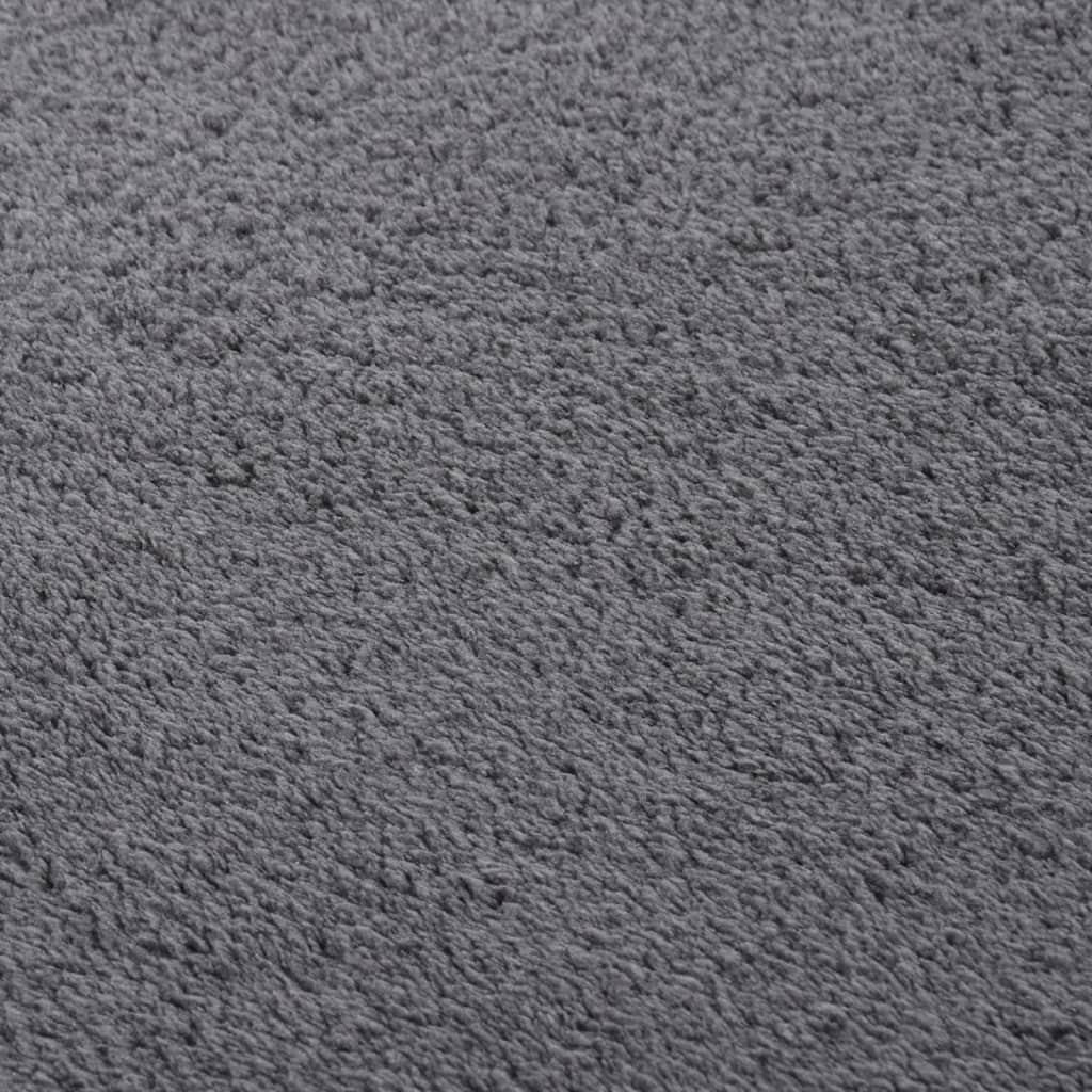 Teppich Shaggy Waschbar Weich 120x170 cm Rutschfest Anthrazit