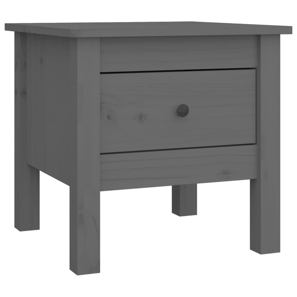 Side table gray 40x40x39 cm solid pine wood