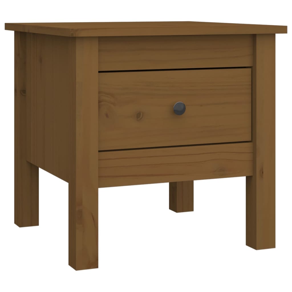Side table honey brown 40x40x39 cm solid pine wood
