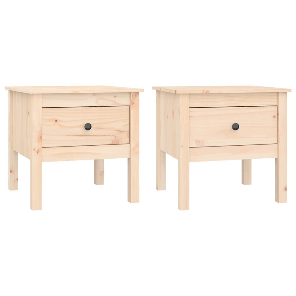Side tables 2 pieces 50x50x49 cm solid pine wood