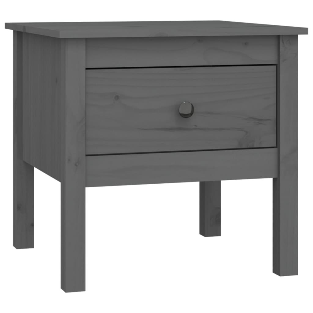 Side table gray 50x50x49 cm solid pine wood