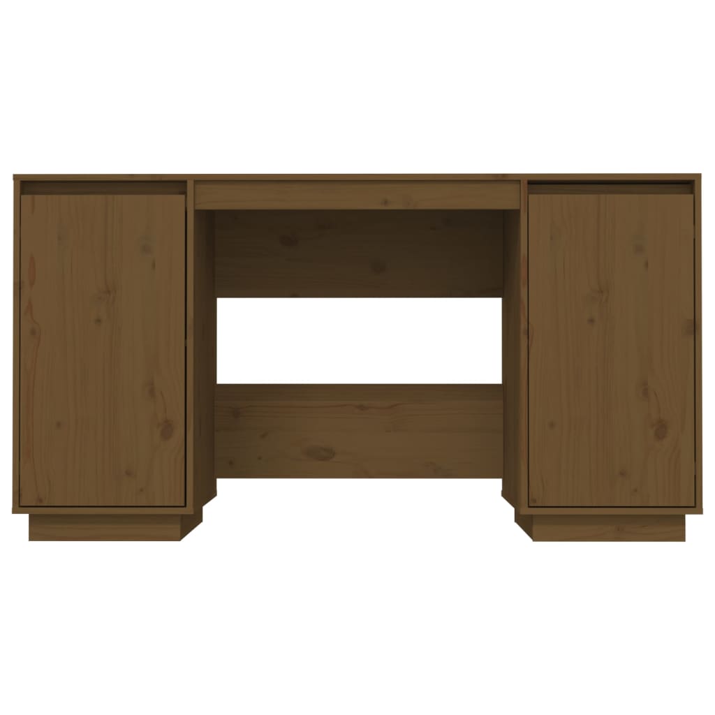 Desk honey brown 140x50x75 cm solid pine wood