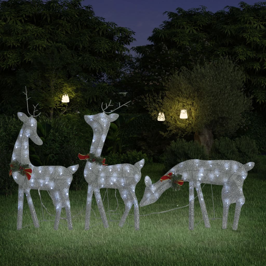 Christmas decoration reindeer 270x7x90 cm silver cold white