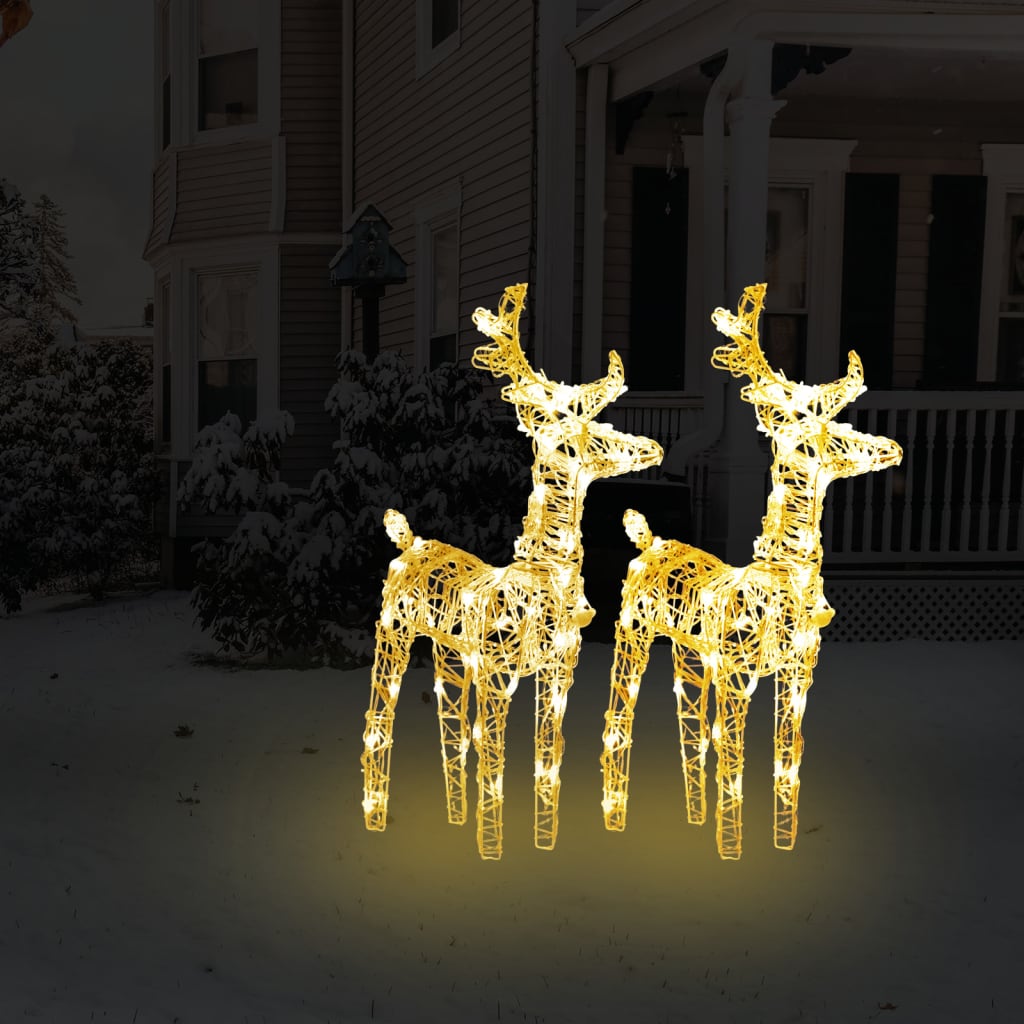 LED reindeer 2 pieces. Warm white 80 LEDs acrylic