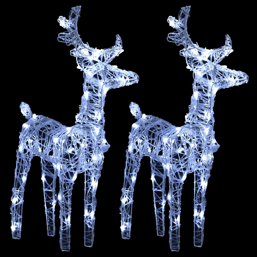 LED reindeer 2 pieces. Cool white 80 LEDs acrylic