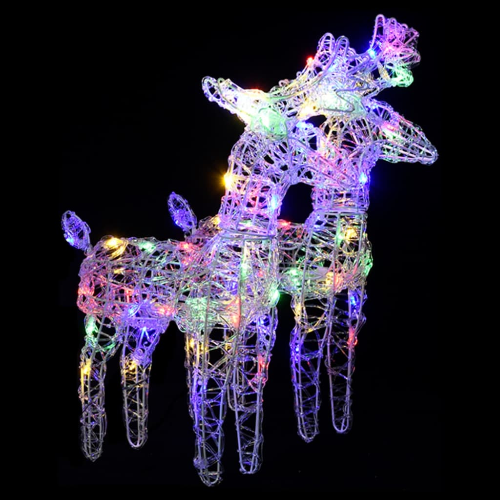 LED reindeer 2 pcs. Multicolored 80 LEDs acrylic