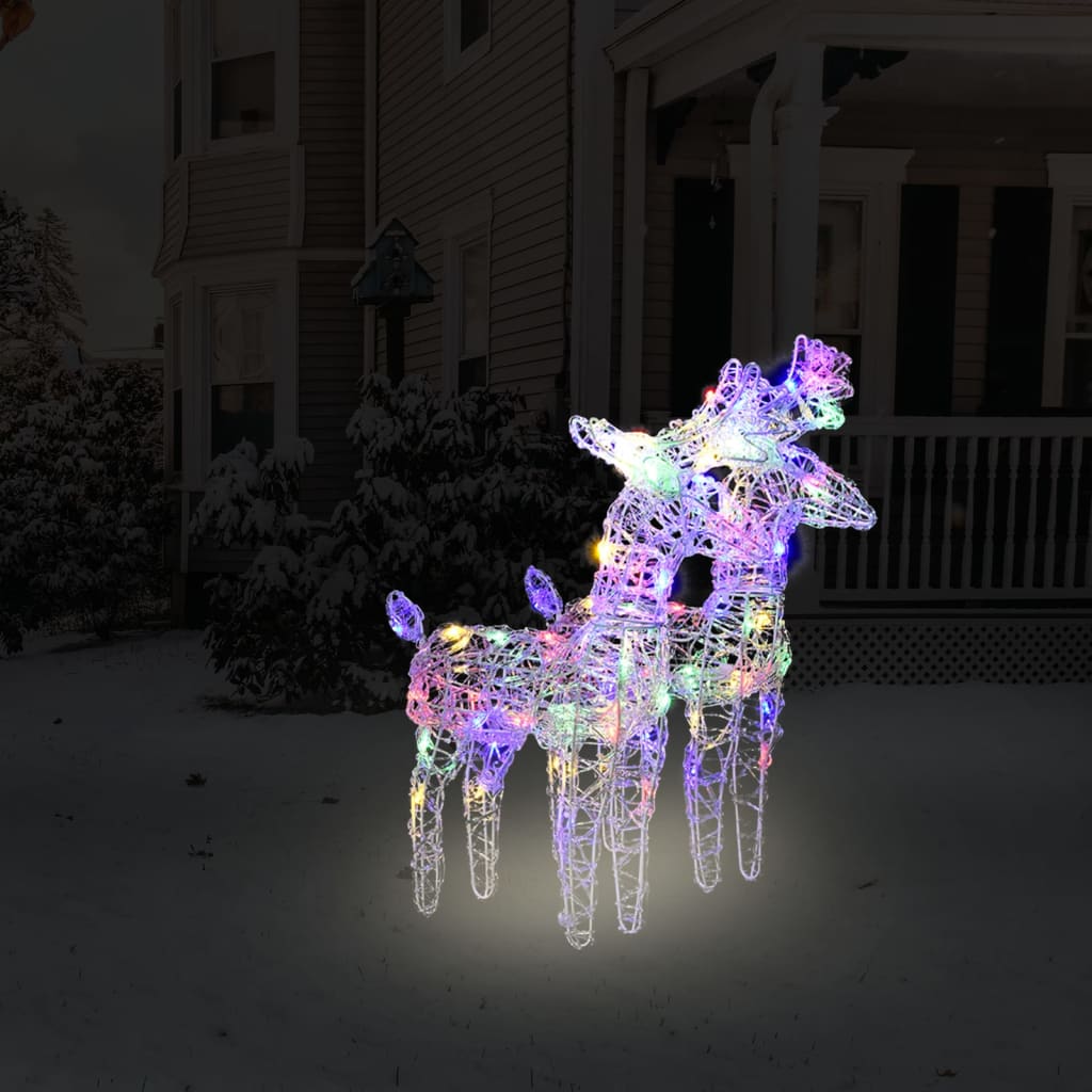 LED reindeer 2 pcs. Multicolored 80 LEDs acrylic