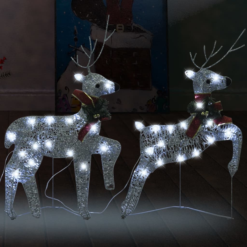 LED reindeer 2 pcs. Silver 40 LEDs
