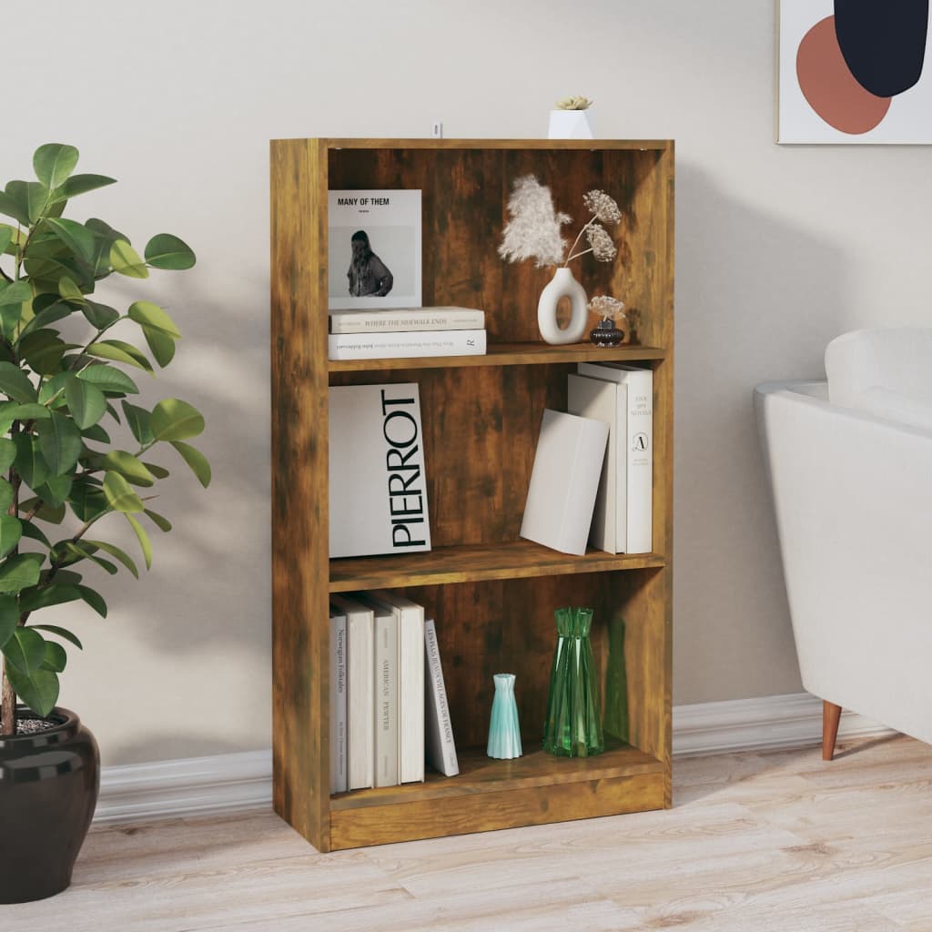 Bookcase smoked oak 60x24x109 cm wood material