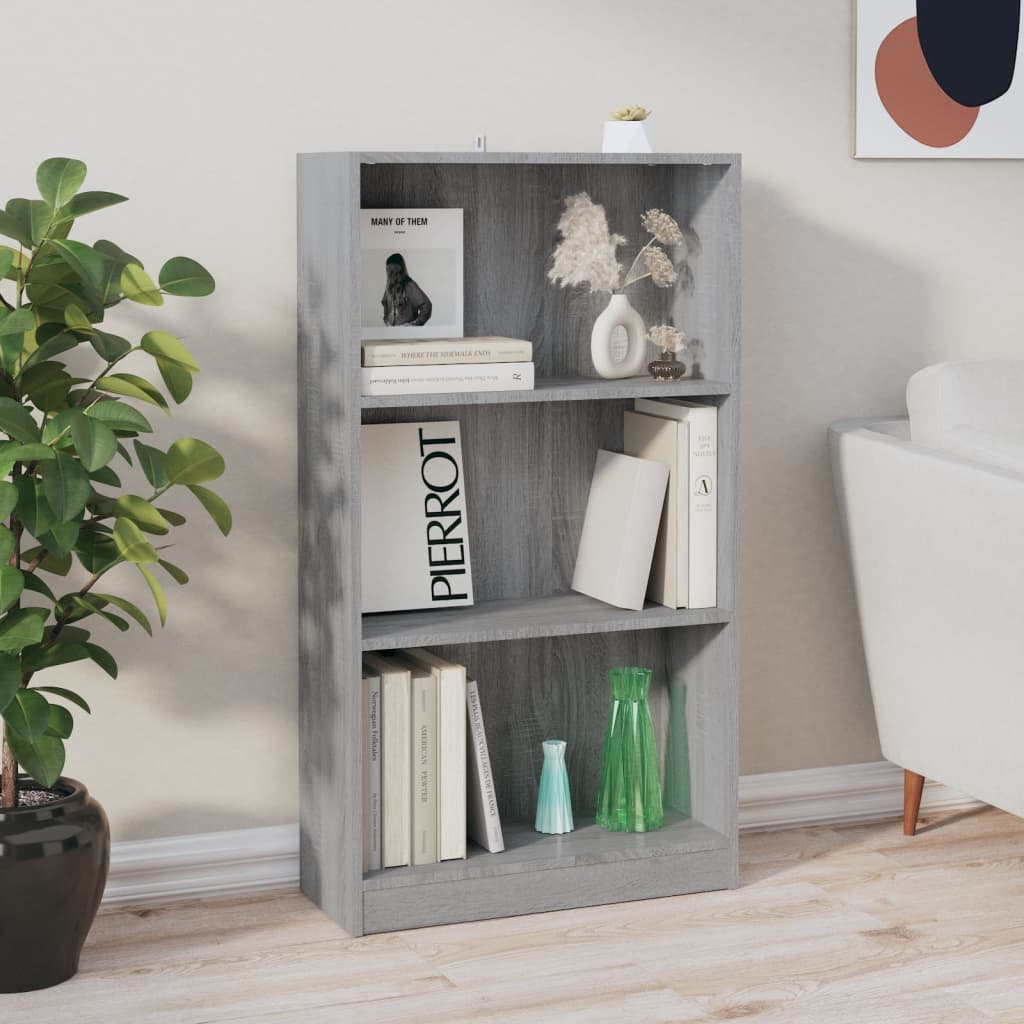 Bookcase Gray Sonoma 60x24x109 cm Wood-based material