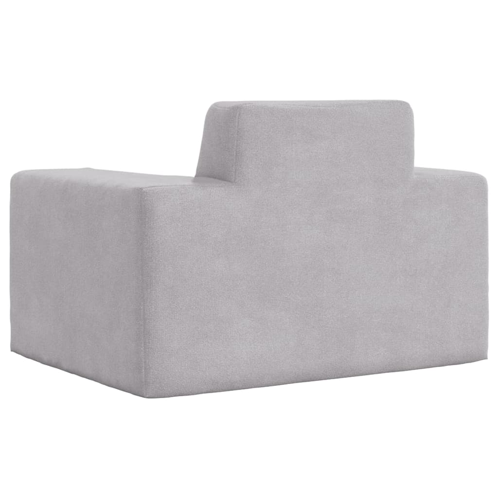 Children's sofa light gray soft plush