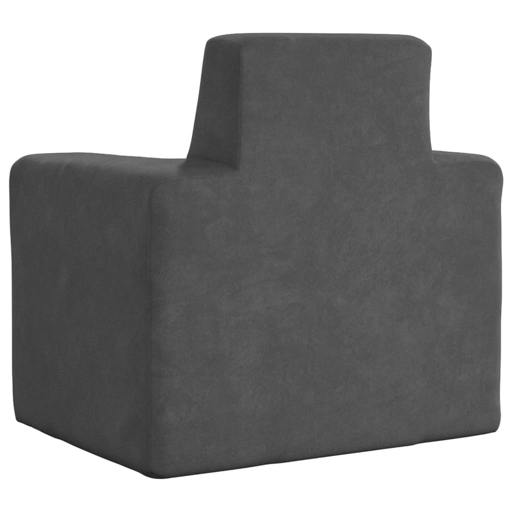 Children's sofa anthracite soft plush