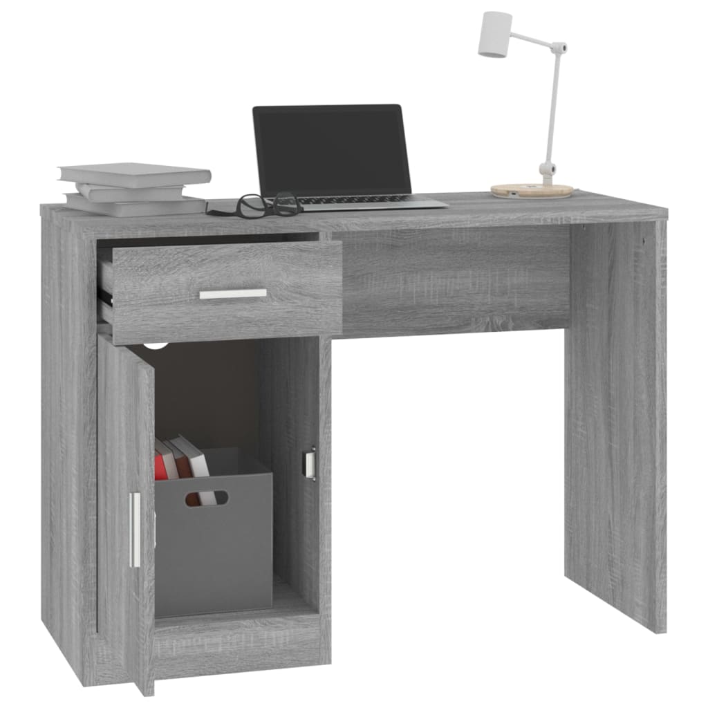 Desk with storage space Gray Sonoma 100x40x73 cm