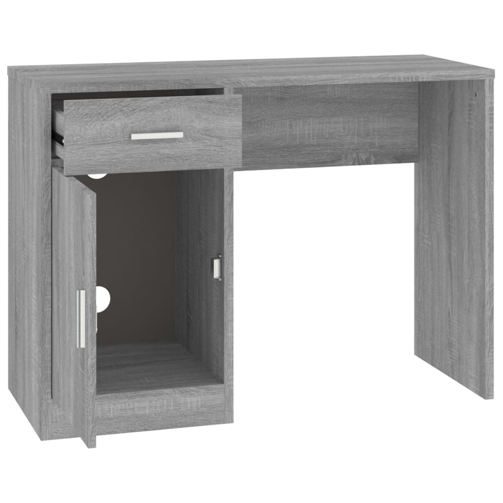 Desk with storage space Gray Sonoma 100x40x73 cm