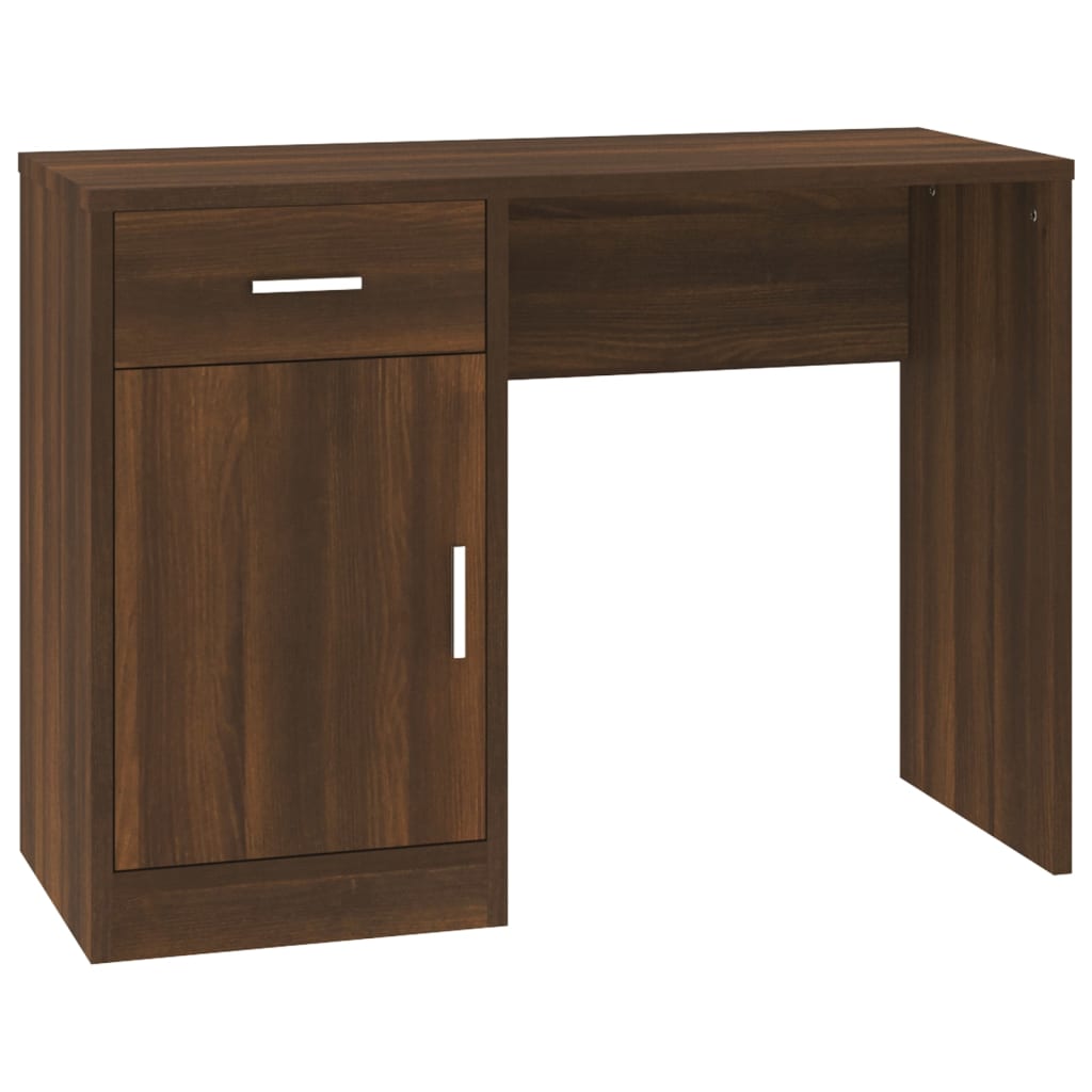Desk with storage space brown oak look 100x40x73 cm